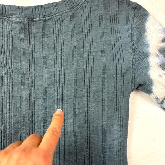 We The Free Women's Blue/Gray Tie-Dye Scoop Neck Long Sleeve Ribbed Top Size XL - Picture 11 of 16